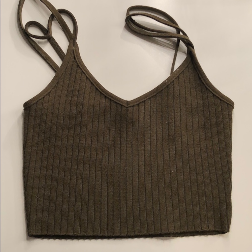 Forest green ANGL crop top